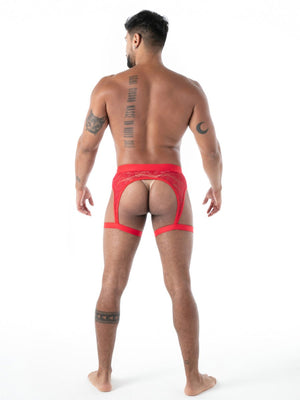 FLUID Strumpfhalter aus Spitze rot – TOF Paris - Hinreissend