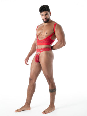FLUID Strumpfhalter aus Spitze rot – TOF Paris - Hinreissend