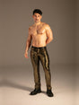 Glitzer Hose Glamour Glow Gold Herren von vorne – KYNX