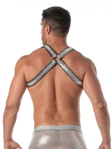 Glitter Bulldog Harness Silber – TOF Paris - Hinreissend