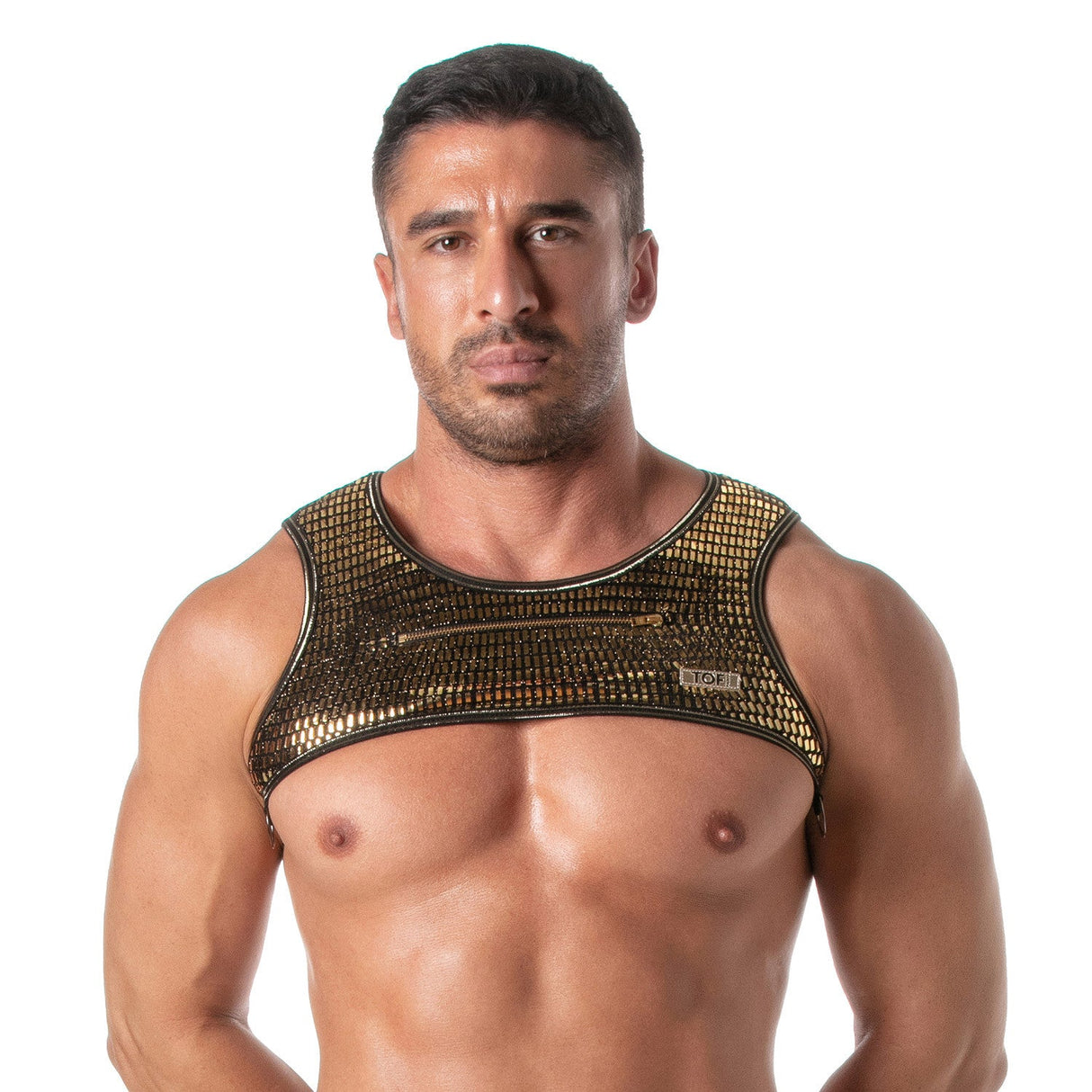 Glitter Harness mit Reissverschluss Gold – TOF Paris - Hinreissend