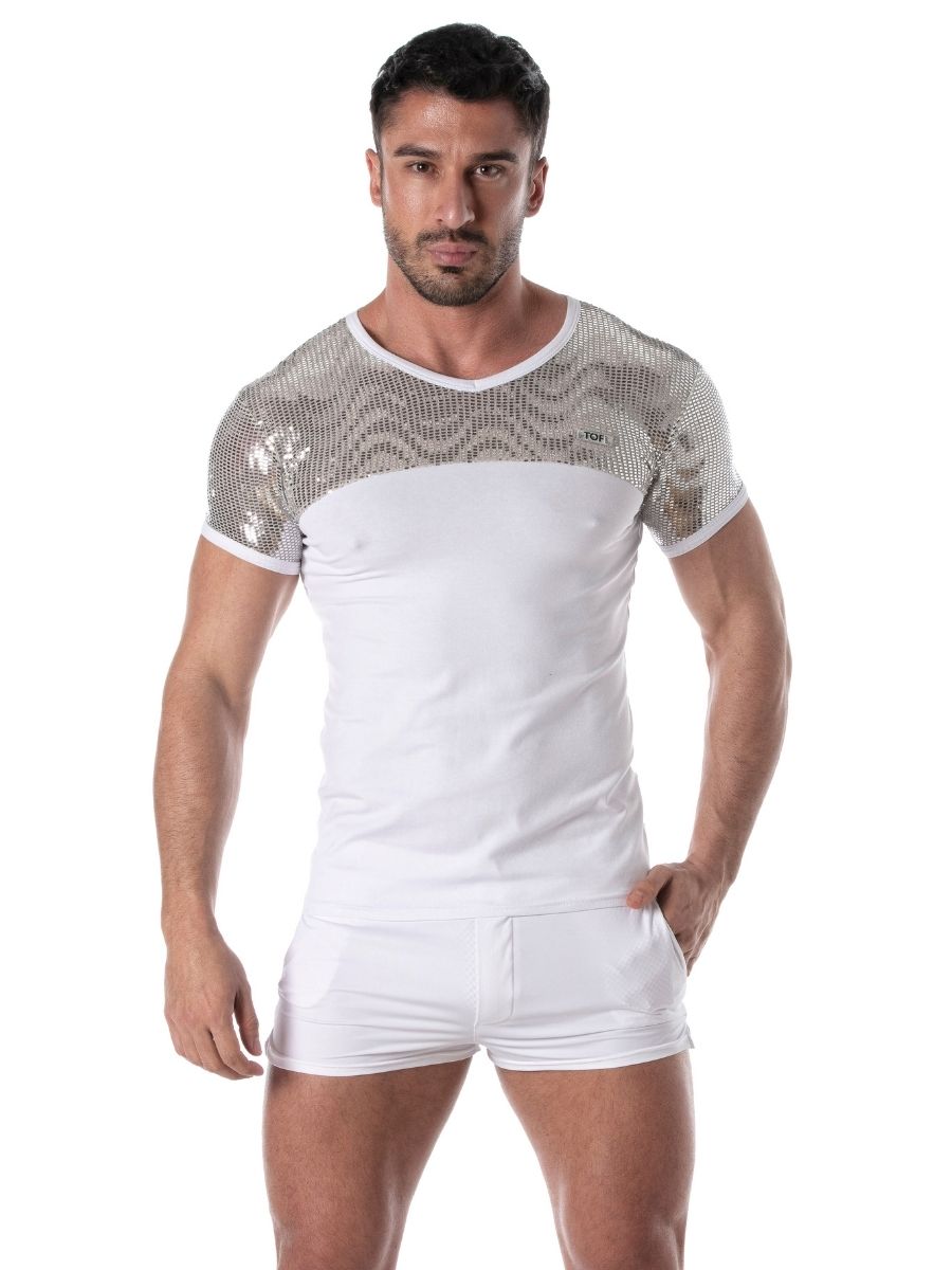 Glitter T-Shirt Silber – TOF Paris - Hinreissend vorne