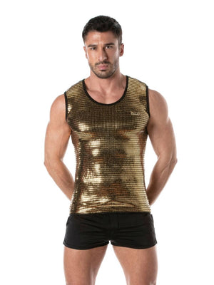 Glitter Tank Top Gold – TOF Paris vorne