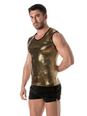 Glitter Tank Top Gold – TOF Paris seitlich