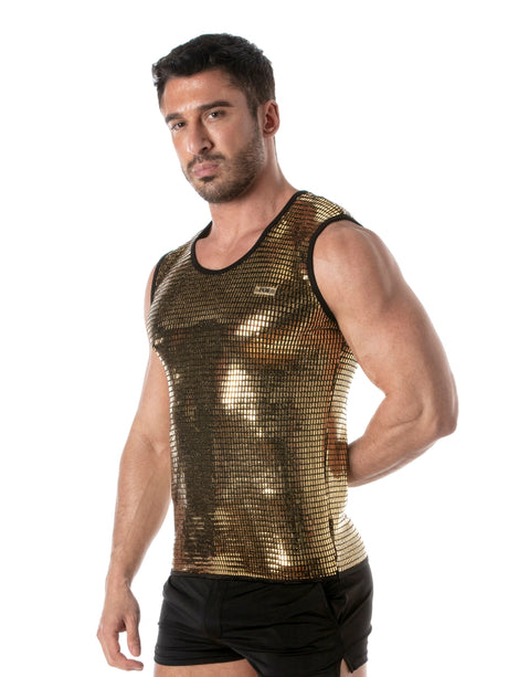 Glitter Tank Top Gold – TOF Paris
