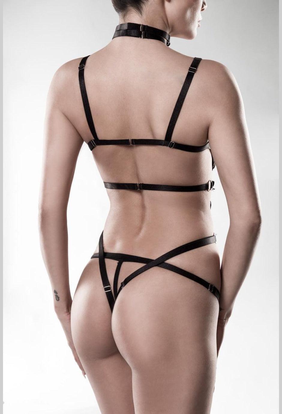 Grey Velvet Harness Ouvert - Die Essenz von Verführung - Hinreissend