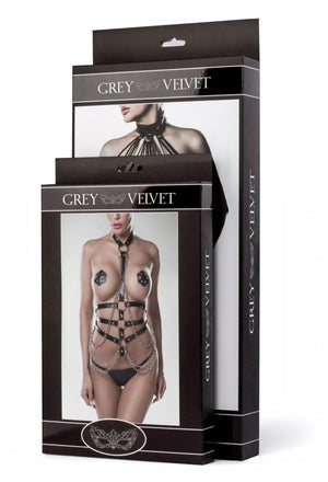 Harness Set - Grey Velvet - 20200 - Hinreissend