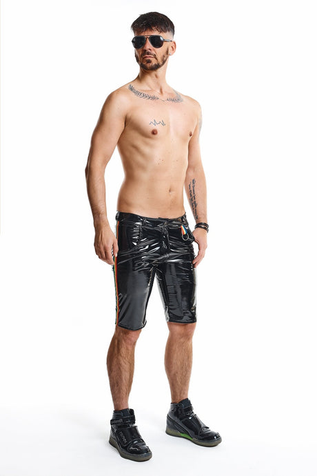 Herren PVC Shorts "Umberto" schwarz - Hinreissend