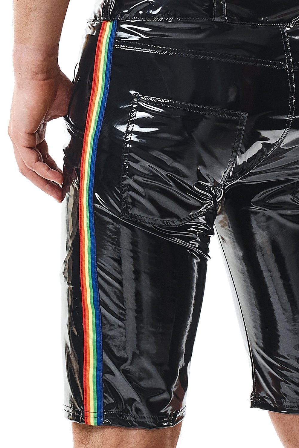Herren PVC Shorts "Umberto" schwarz - Hinreissend