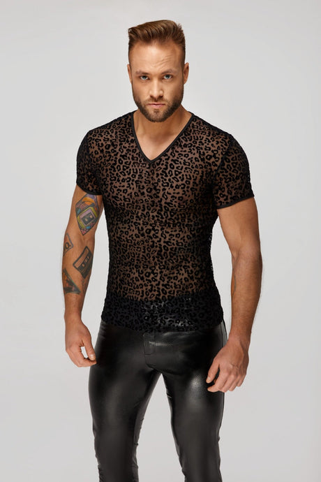 Herren T-Shirt Leopard Flock H071 - Hinreissend
