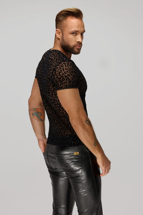 Herren T-Shirt Leopard Flock H071 - Hinreissend