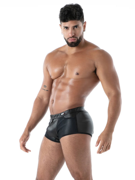 Kinky Full Zip Trunk schwarz-schwarz von TOF Paris – Seitenansicht figurbetont
