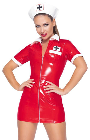 Kleid aus Lack im Krankenschwester - Look - Hinreissend