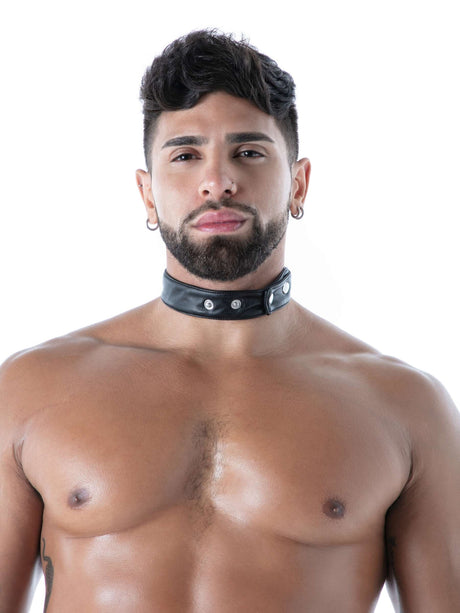 Kunstleder Herren Halsband mit Geheimfach – TOF Paris