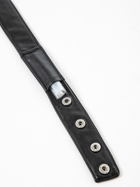 Kunstleder Herren Halsband mit Geheimfach – TOF Paris Detail