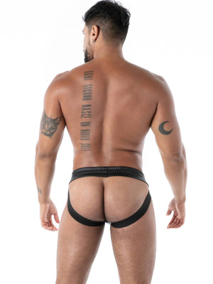 Kunstleder Jockstrap Schwarz – TOF Paris hinten