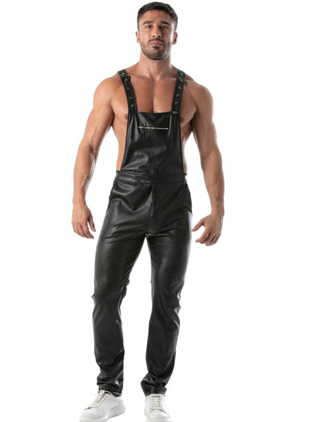 Kunstleder Herren Latzhose Schwarz – TOF Paris 2