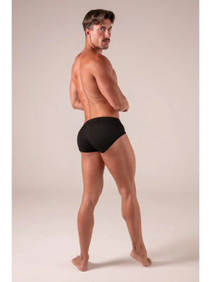 Absolu Male TOF Paris – Laced Briefs – Absolu Male – Rückansicht – sexy maskuliner Herrenlook in Schwarz