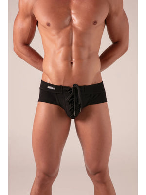 Absolu Male TOF Paris – Laced Briefs – Absolu Male – Detail – sexy maskuliner Herrenlook in Schwarz