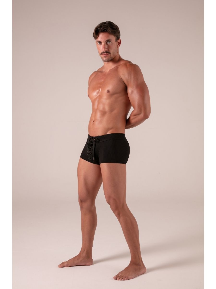 Laced Trunks Baumwolle Schwarz – Absolu Male