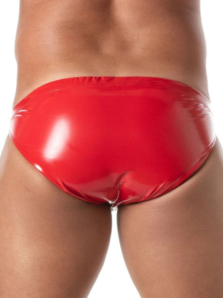 Lack Bikini Slip Rot mit Reissverschluss – TOF Paris - Hinreissend