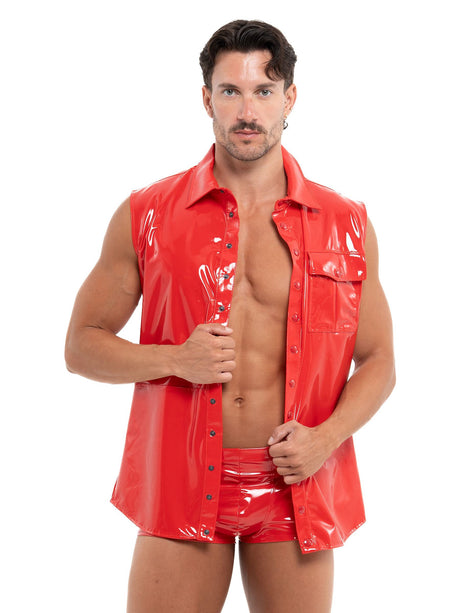 Lack Hemd Apollon Rot Herren von Patrice Catanzaro – Vorderansicht