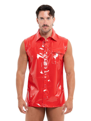 Lack Hemd Apollon Rot Herren von Patrice Catanzaro – Vorderansicht