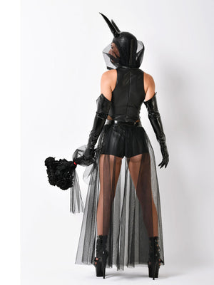 Kunstleder Kopfmaske Maléfique Schwarz Damen – Patrice Catanzaro