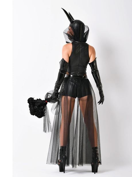 Kunstleder Kopfmaske Maléfique Schwarz Damen – Patrice Catanzaro