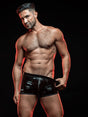 Lack Push - Up Boxer Schwarz mit Reissverschluss – TOF Paris - Hinreissend