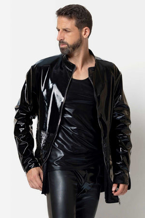 Lange schwarze Herren Lackjacke "Holger" von Patrice Catanzaro - Hinreissend