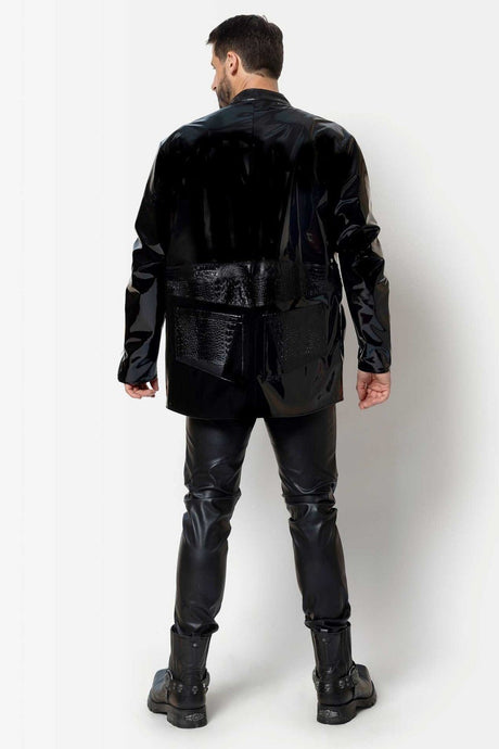 Lange schwarze Herren Lackjacke "Holger" von Patrice Catanzaro - Hinreissend