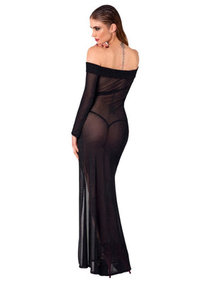 Langes Glitzerkleid Schwarz – Noir Handmade - Hinreissend