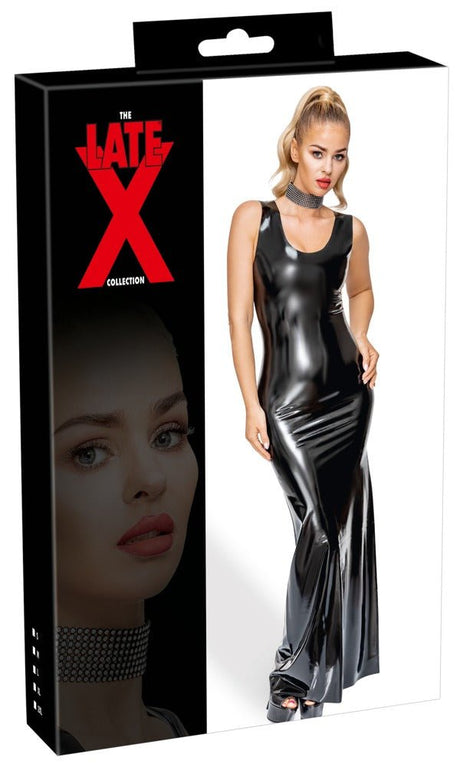  Langes Latex-Kleid Schwarz - Verpackung -  Late X