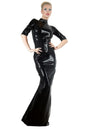 langes Latex Kleid schwarz - Hinreissend