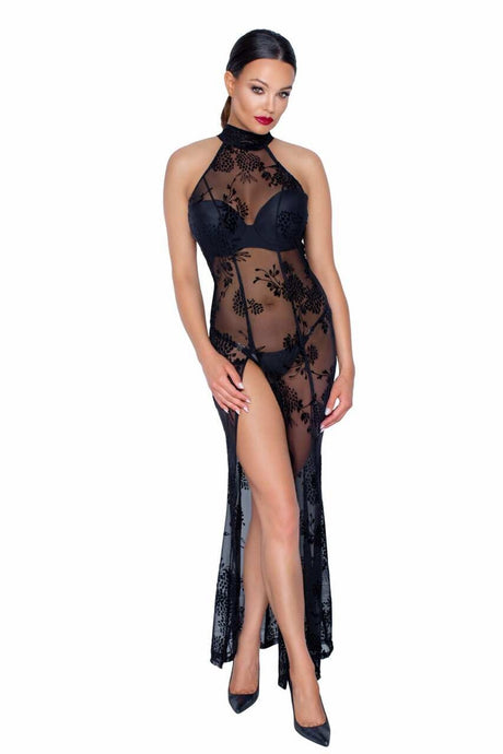 Langes Tüll Kleid F239 | Noir Handmade - Hinreissend