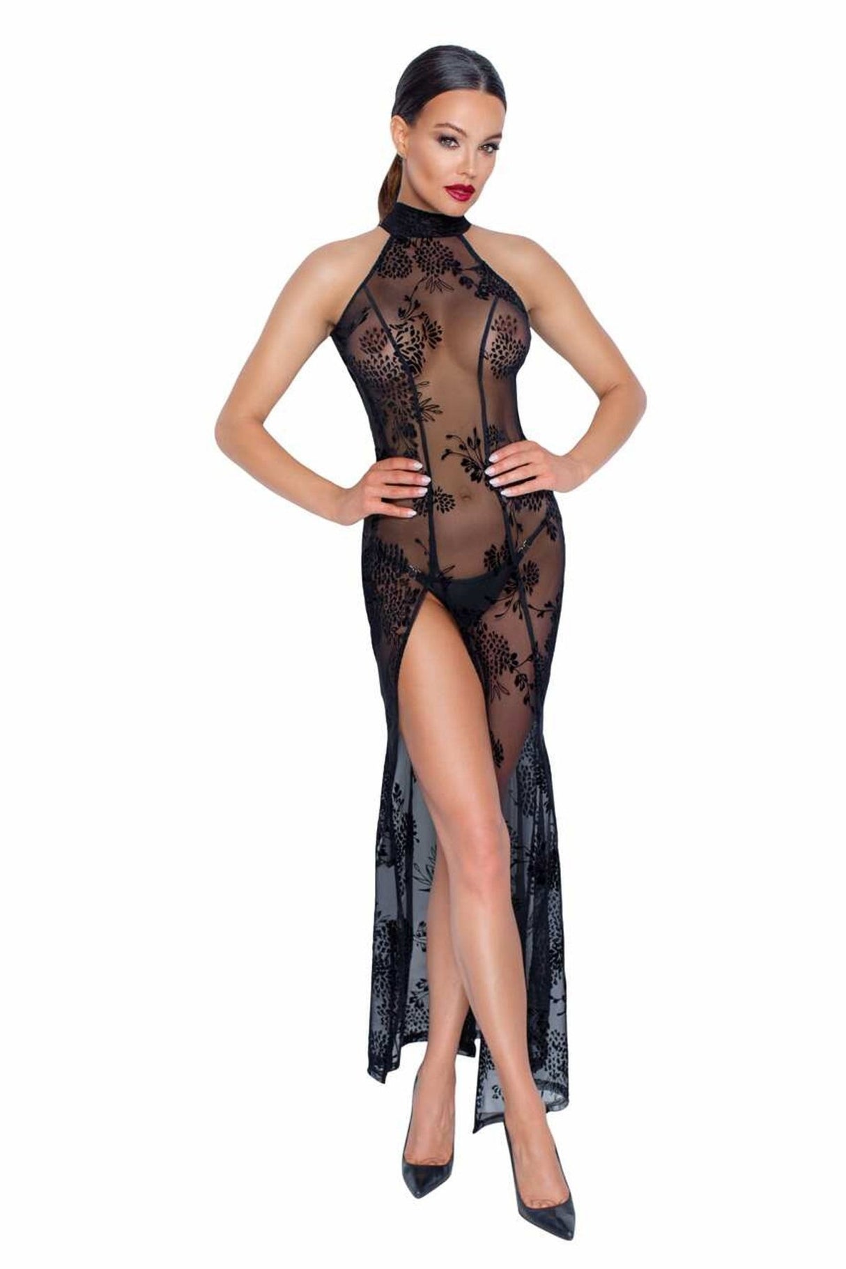 Langes Tüll Kleid F239 | Noir Handmade - Hinreissend