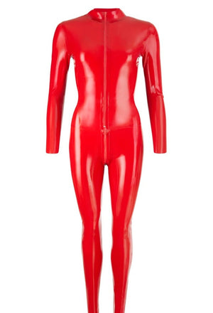 Latex Catsuit rot - Hinreissend