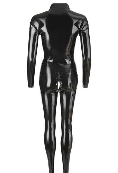 Late X Latex-Catsuit Schwarz Rückansicht hauteng - drittes Bild