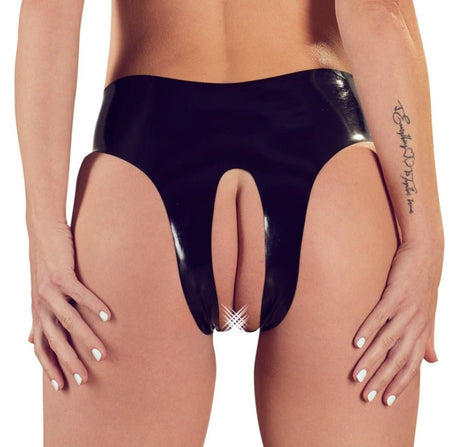 Latex Slip ouvert schwarz - Hinreissend