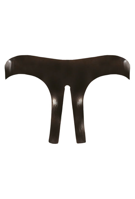  Latex Slip ouvert schwarz von Late X – Rückansicht mit Detail ohne Model