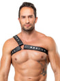 Leder Brustharness einseitig Schwarz Herren – ZADO