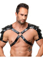 Leder Harness mit Schulterpanzern Schwarz Herren – ZADO