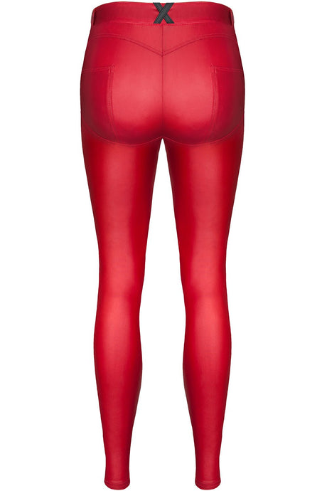 Leggings in Rotem Wetlook von Demoniq - Hinreissend