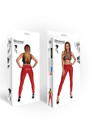 Leggings in Rotem Wetlook von Demoniq - Hinreissend