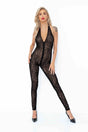 Leopard Mesh Neckholder Catsuit F286 | Noir Handmade - Hinreissend