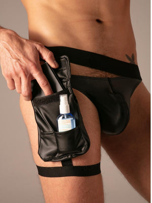 Master Flex Thigh Pocket Harness Wetlook Noir – Absolu Male