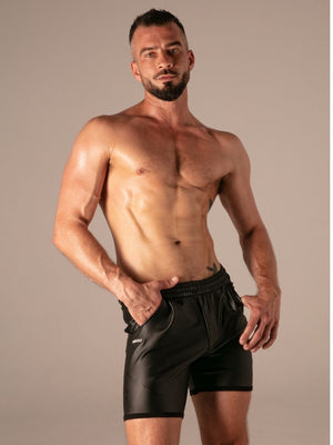 Master Ring Zip Shorts Wetlook Noir – Absolu Male