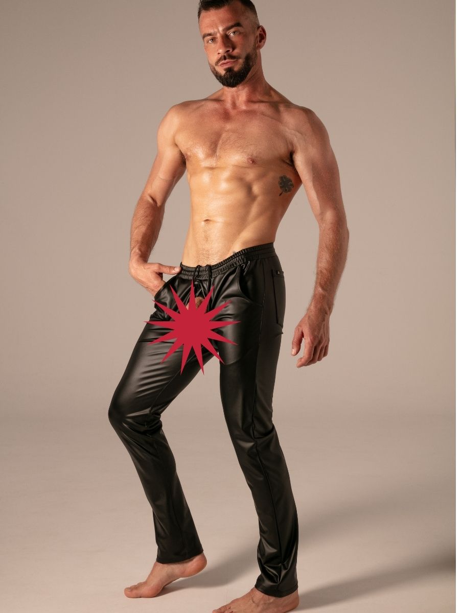 Master Ring Zip Jogging Wetlook Noir – Absolu Male
