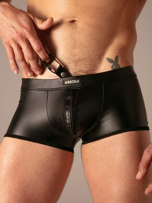 Master Ring Zip Trunk Wetlook Noir – Absolu Male